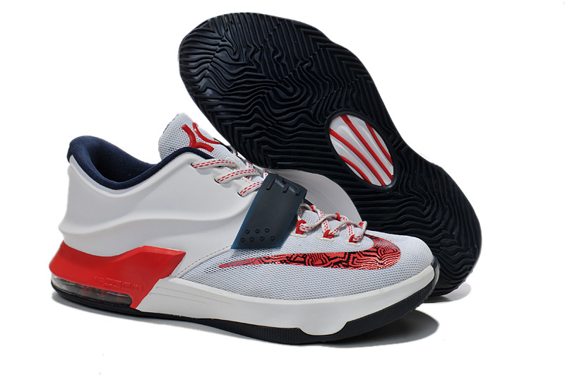 Women's Nike KD 7 White Red Deep Blue Shoes