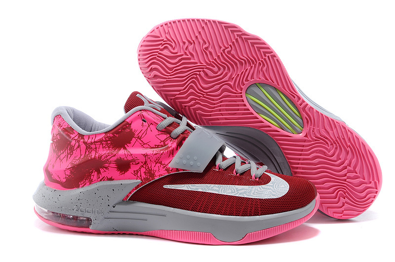 Women's Nike Kevin Durant 7 Red Grey Shoes