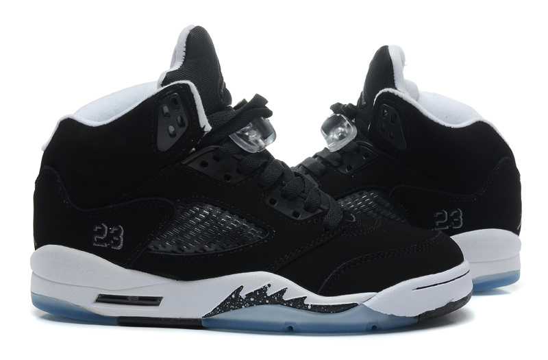 Nike Air Jordan 5 Black White Shoes - Click Image to Close