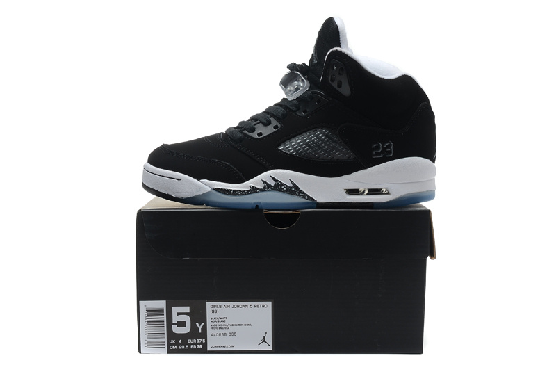 Nike Air Jordan 5 Black White Shoes - Click Image to Close