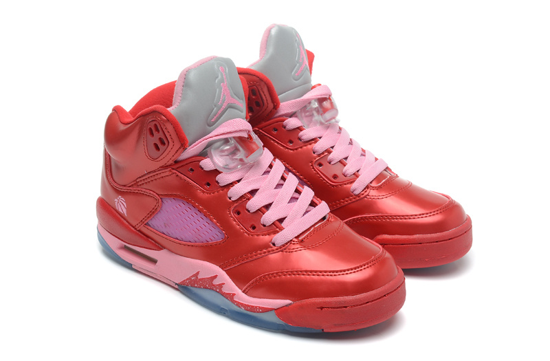 Nike Air Jordan 5 Red Pink Shoes - Click Image to Close