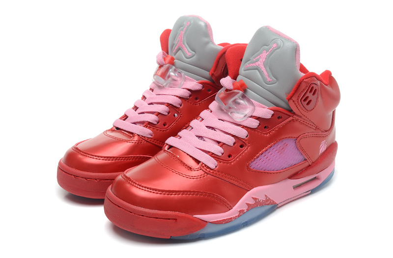 Nike Air Jordan 5 Red Pink Shoes - Click Image to Close