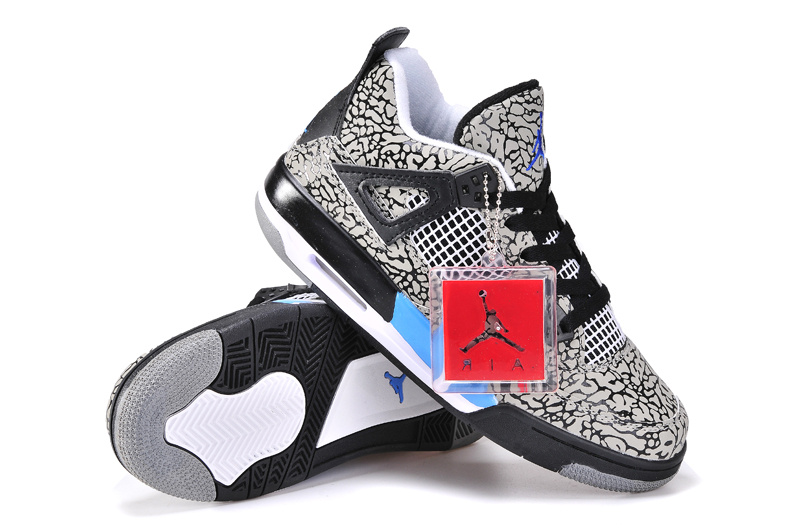 White Black Jordan 4 Crack Limited Shoes For Women