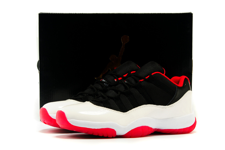 White Black Red Sample Nike Air Jordan 11 Low Shoes