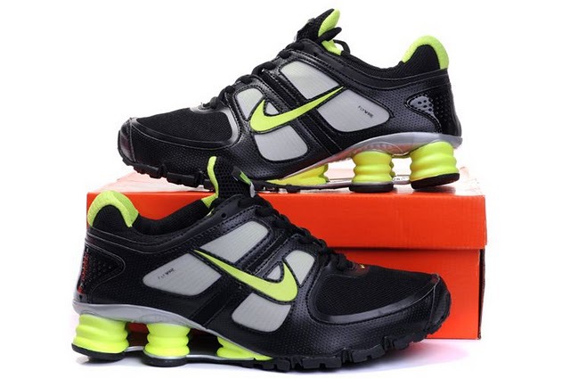 White Fluorscent Green Nike Shox Turbo Shoes For Men
