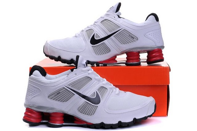 White Grey Black Red Nike Shox Turbo Shoes For Men - Click Image to Close