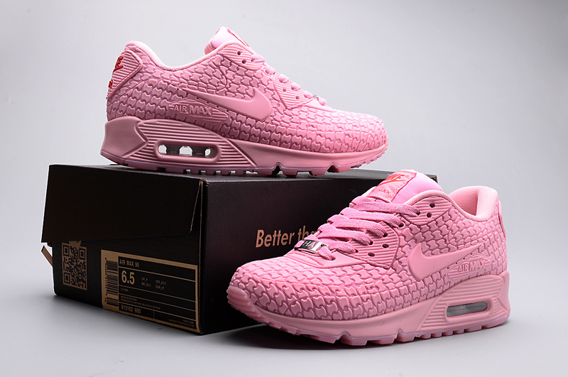 2016 Women's New Nike Air Max 90 City All Pink Shoes - Click Image to Close