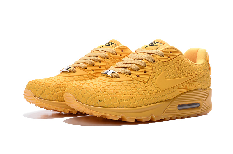 2016 Women's New Nike Air Max 90 City All Yellow Shoes