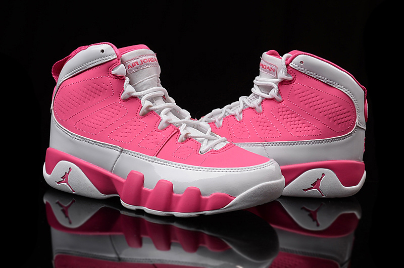 Women's Nike Air Jordan 9 Pink White Shoes