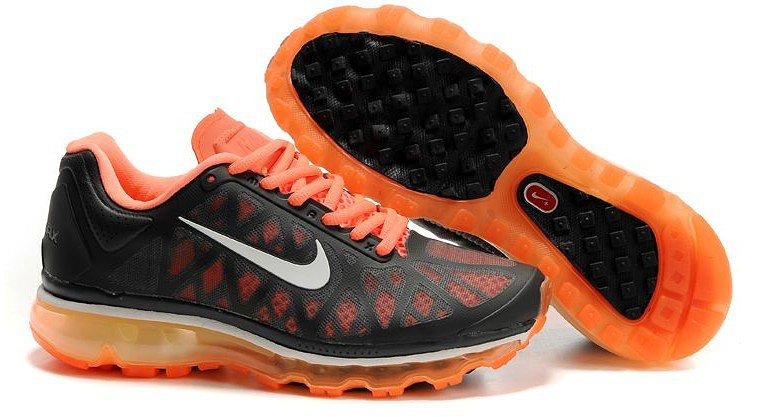 Women Nike Air Max 2009 5 Mesh Black Orange White Shoes