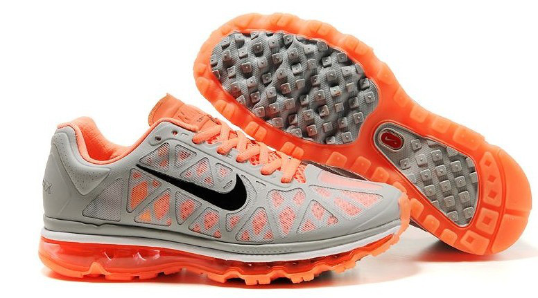 Women Nike Air Max 2009 5 Mesh Grey Orange Black Shoes