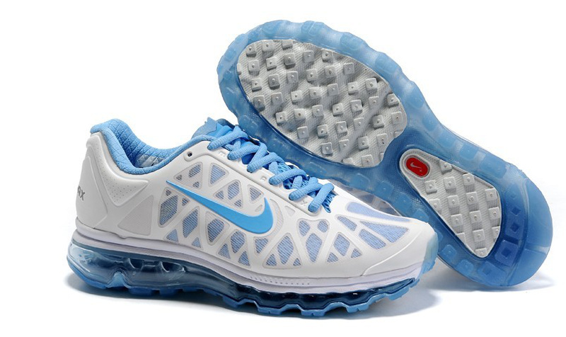 Women Nike Air Max 2009 5 Mesh Silver Baby Blue Shoes - Click Image to Close