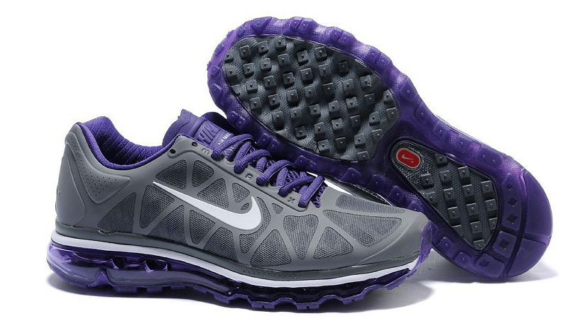 Women Nike Air Max 2009 Mesh Black Purple White Shoes