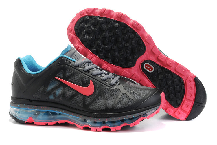 Women Nike Air Max 2011 Black Pink Blue Shoes - Click Image to Close