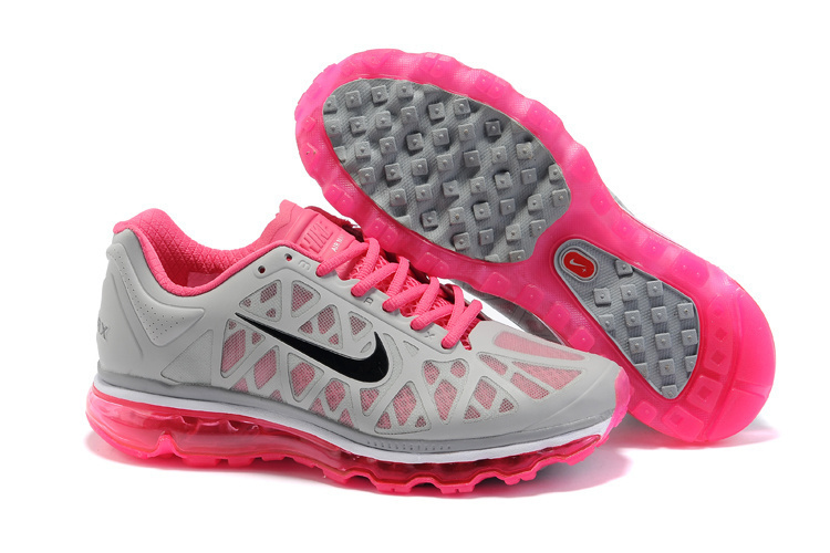 Women Nike Air Max 2011 Grey Pink Black Shoes - Click Image to Close