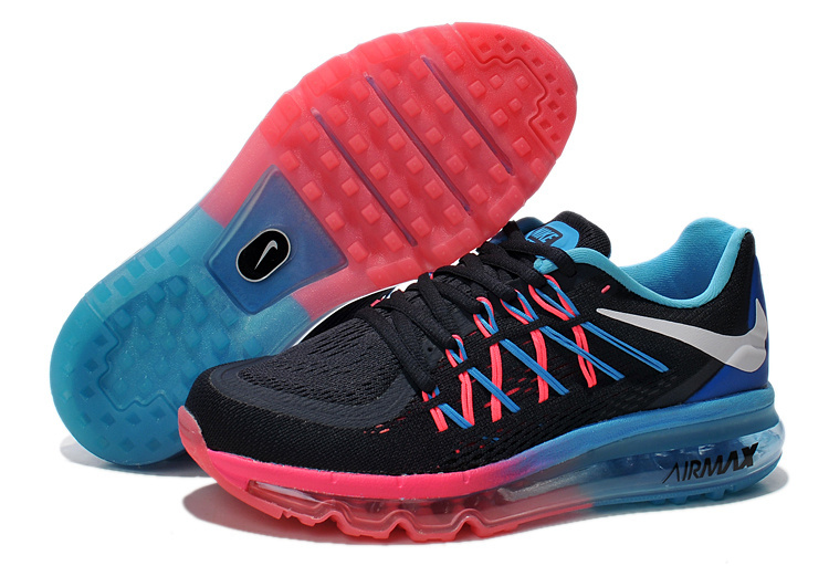 Women Nike Air Max 2015 Black Pink Blue Shoes