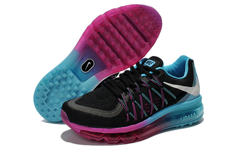 Women Nike Air Max 2015 Black Purple Blue Shoes