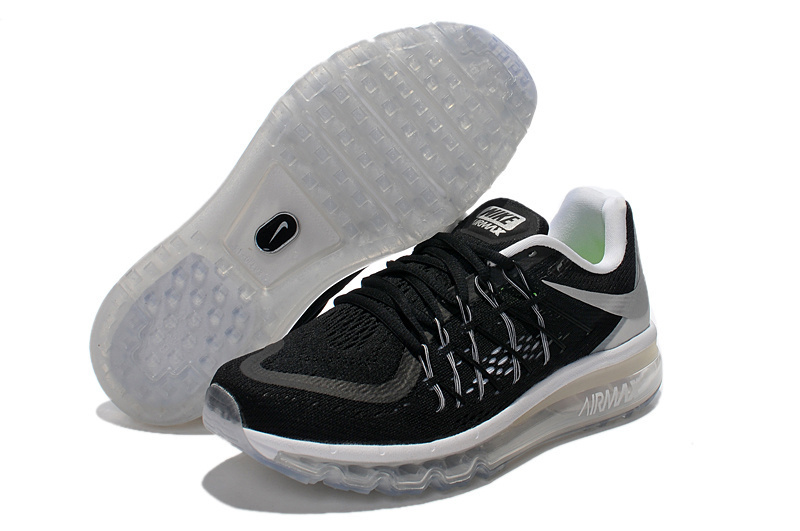 Women Nike Air Max 2015 Black White Shoes - Click Image to Close