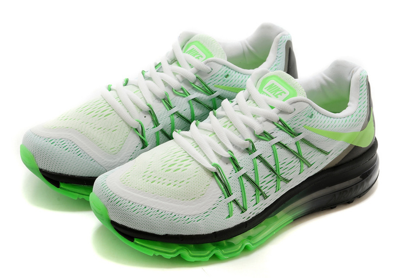 Women Nike Air Max 2015 Grey Black Green Shoes - Click Image to Close