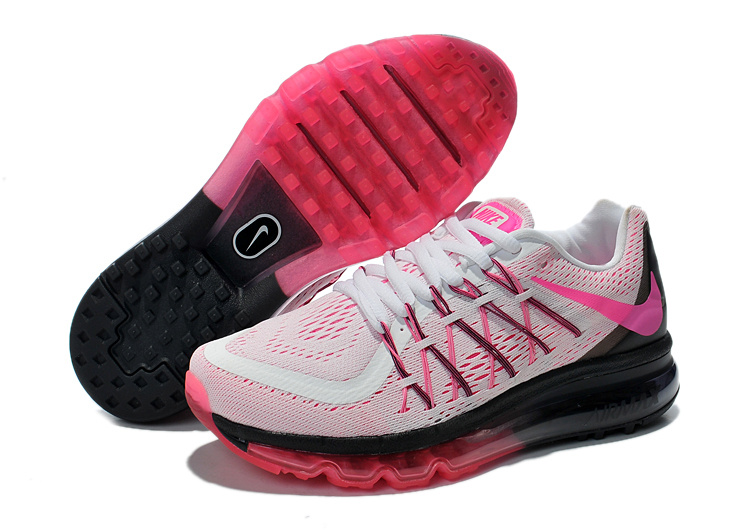 Women Nike Air Max 2015 White Pink Black Shoes