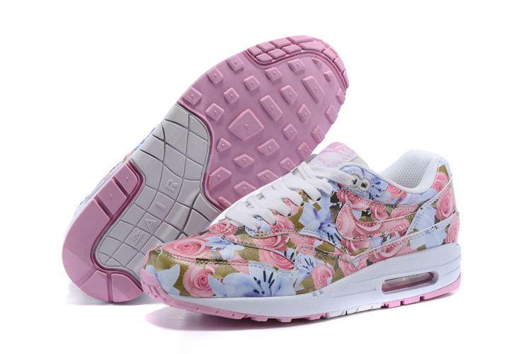 2016 Women's Nike Air Max 87 Follower Print Pink White