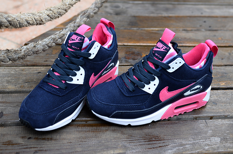 2016 Women's Nike Air Max 90 High Blue Pink White