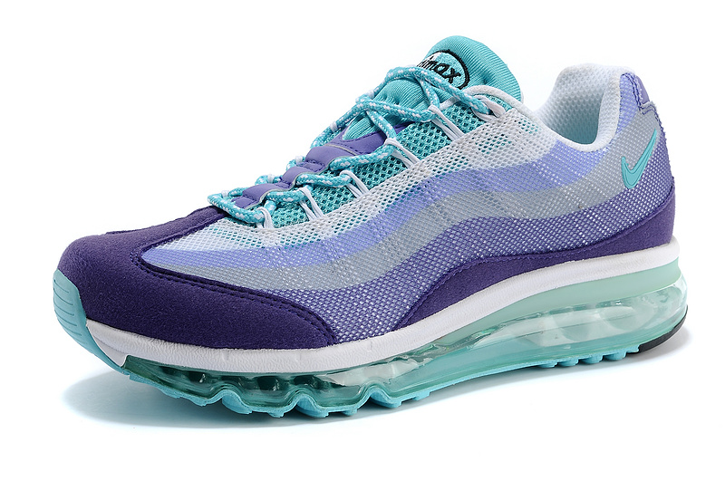 Women Nike Air Max 95 Blue Purple Shoes - Click Image to Close