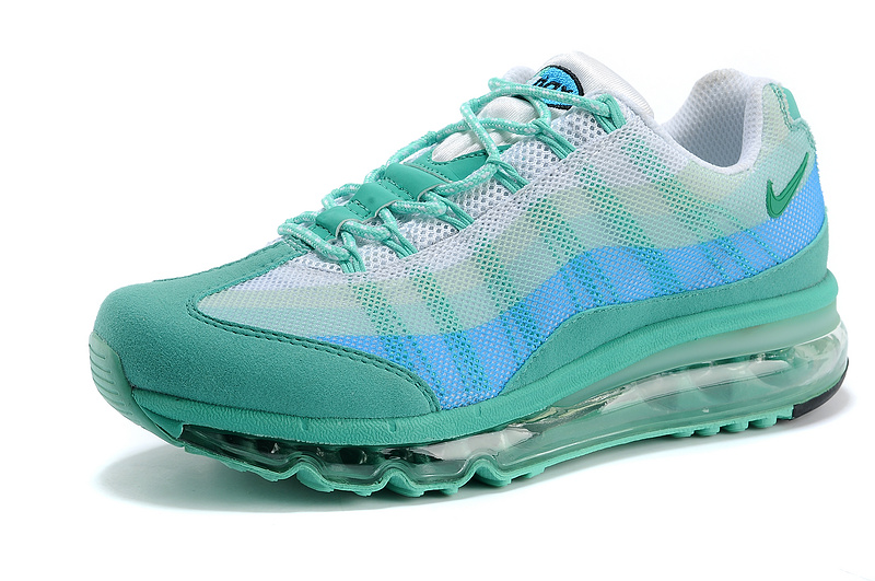Women Nike Air Max 95 Green Blue Shoes - Click Image to Close