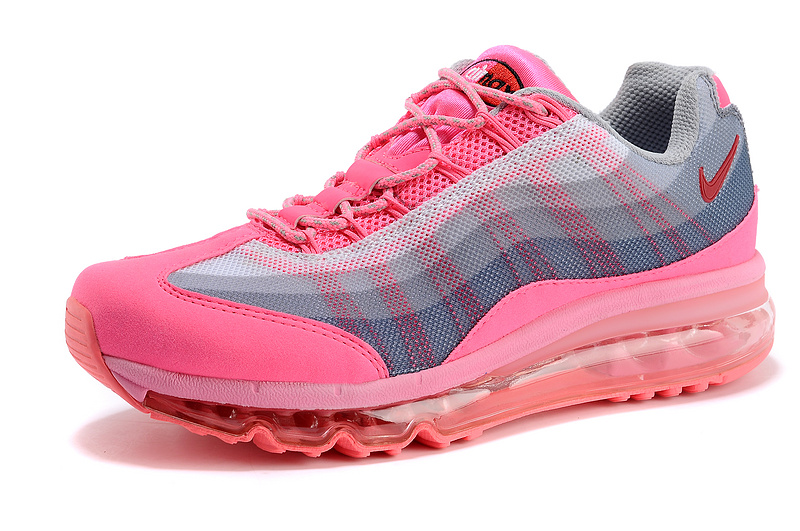 Women Nike Air Max 95 Pink Grey Shoes - Click Image to Close