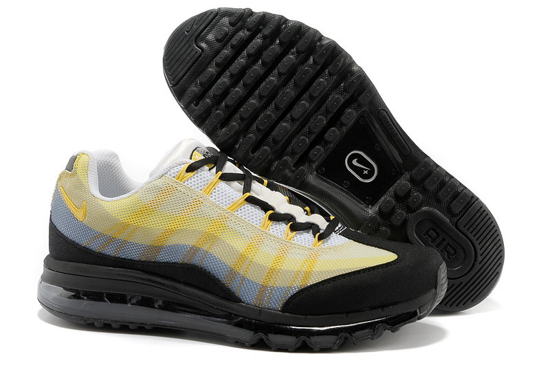 Women Nike Air Max 95 White Black Yellow Shoes - Click Image to Close