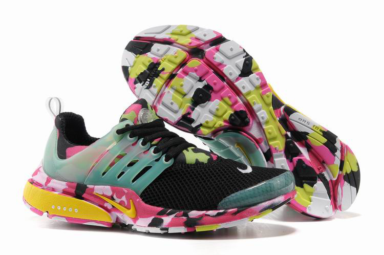 Women Nike Air Presto 1 Camo Black Light Green Pink Shoes - Click Image to Close