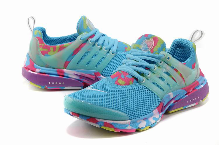 Women Nike Air Presto 1 Camo Blue Pink Purple Shoes - Click Image to Close