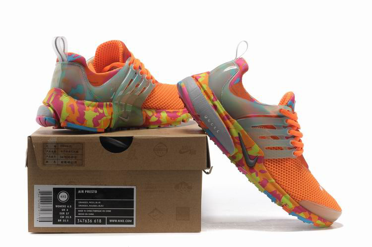 Women Nike Air Presto 1 Camo Orange Shoes - Click Image to Close