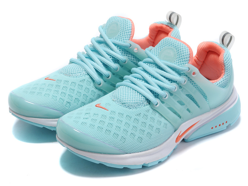 Women Nike Air Presto 2 Carve Baby Blue Orange Shoes With Holes - Click Image to Close