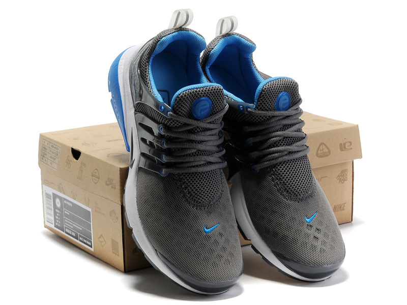Women Nike Air Presto 2 Carve Grey Black Blue Shoes With Holes
