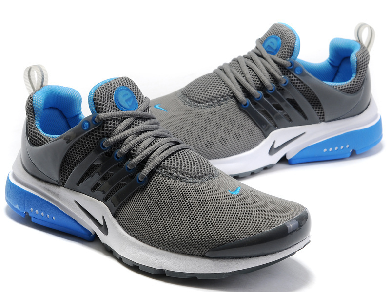 Women Nike Air Presto 2 Carve Grey Black Blue Shoes With Holes