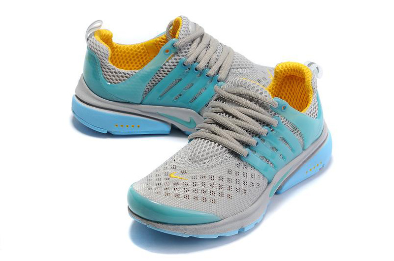 Women Nike Air Presto 2 Carve Grey Blue Shoes With Holes - Click Image to Close