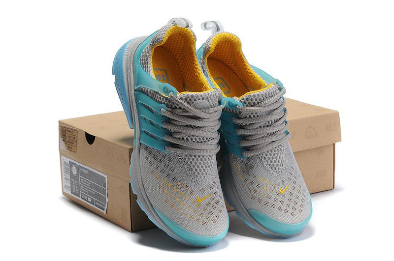 Women Nike Air Presto 2 Carve Grey Blue Shoes With Holes