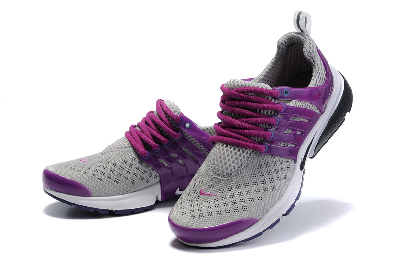 Women Nike Air Presto 2 Carve Grey Purple Black Shoes With Holes - Click Image to Close