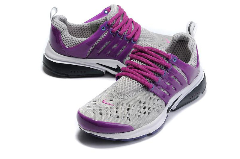 Women Nike Air Presto 2 Carve Grey Purple Black Shoes With Holes - Click Image to Close