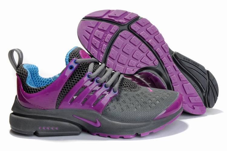 Women Nike Air Presto 2 Carve Grey Purple Shoes With Holes - Click Image to Close