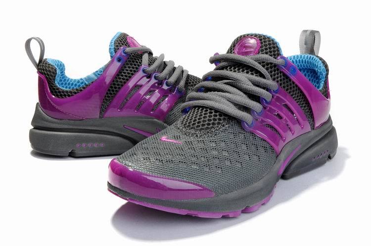 Women Nike Air Presto 2 Carve Grey Purple Shoes With Holes - Click Image to Close