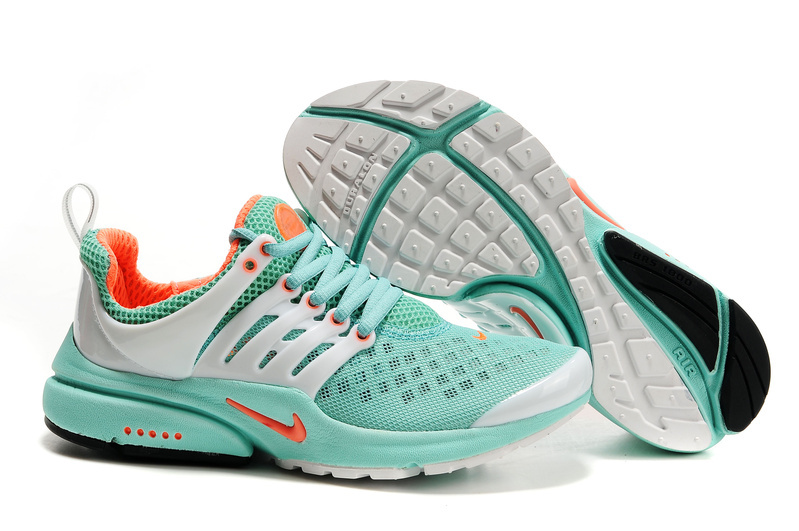 Women Nike Air Presto 2 Carve Light Green White Orange Shoes With Holes