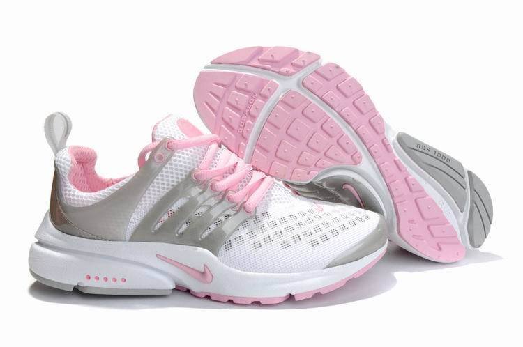 Women Nike Air Presto 2 Carve White Grey Pink Shoes With Holes - Click Image to Close