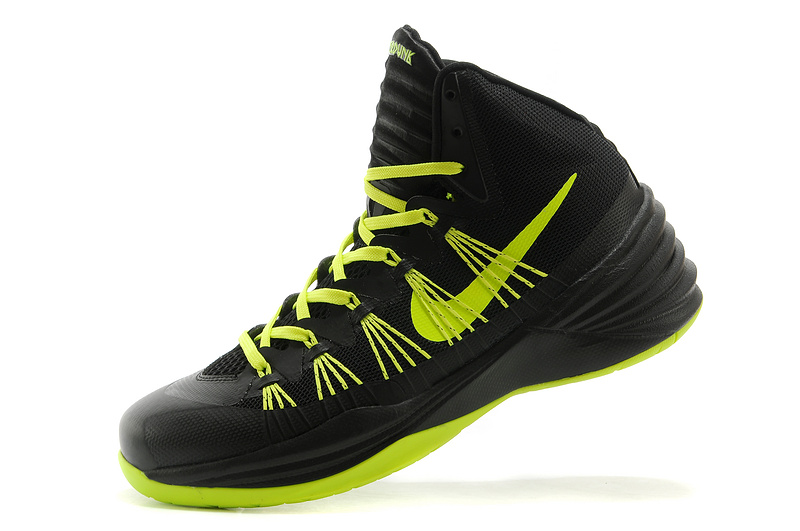 Women Nike HyperDunk 2013 XDR Black Fluorscent Green Basketball Shoes - Click Image to Close