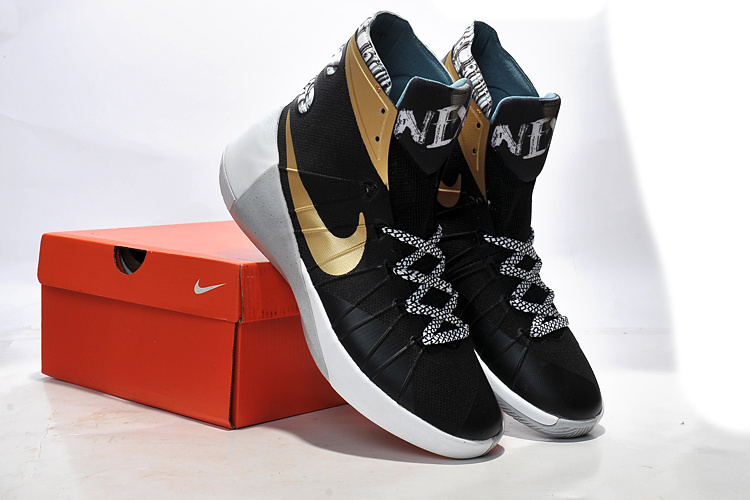 Women Nike Hyperdunk 2015 Black Gold Basketball Shoes - Click Image to Close