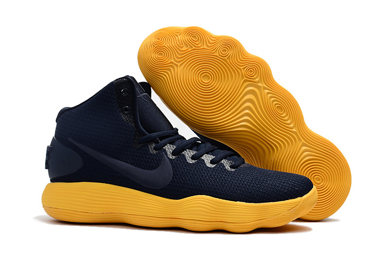 Women Nike Hyperdunk 2017 EP Deep Blue Yellow Basketball Shoes - Click Image to Close