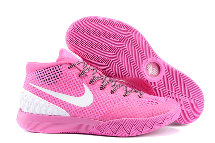 Women Nike Kyrie 1 Pink White Shoes - Click Image to Close