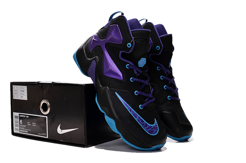 Women Nike Lebron James 13 Black Blue Shoes