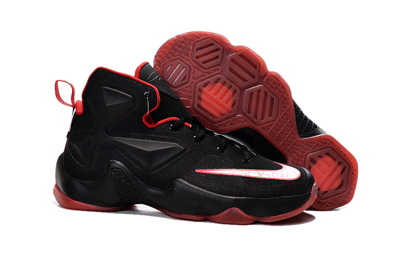 Women Nike Lebron James 13 Black Red Shoes - Click Image to Close